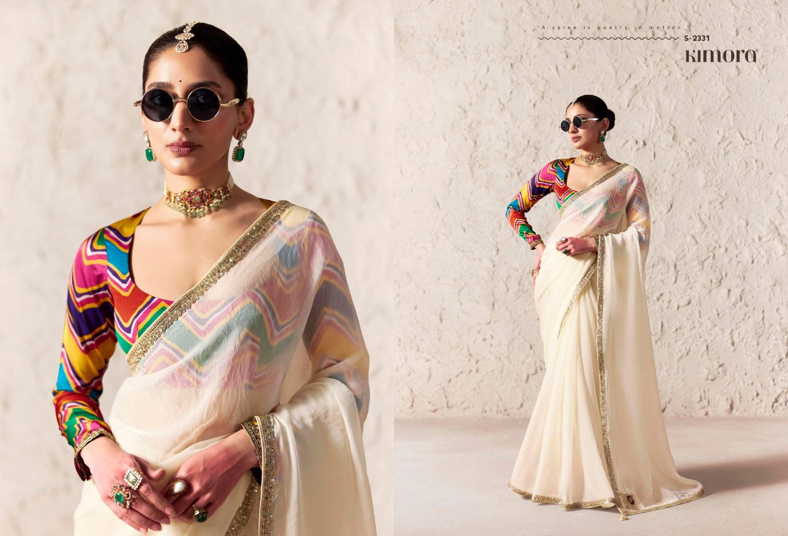 Rangat Vol-4 By Kimora Fashion 2331 To 2345 Series COLORFUL BEAUTIFUL FANCY PARTY WEAR & TRADITIONAL WEAR SAREES AT WHOLESALE PRICE